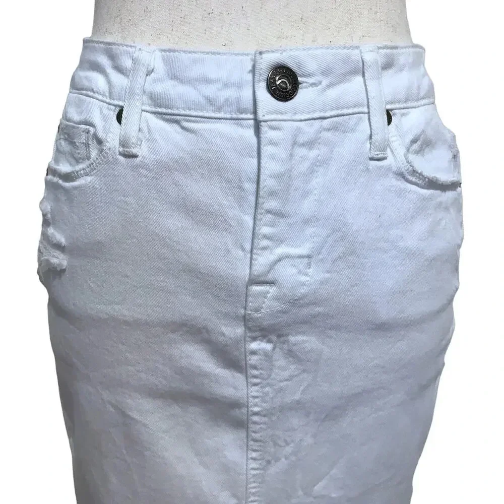 Fidelity Denim NWT White Jean Mini Skirt Women 25